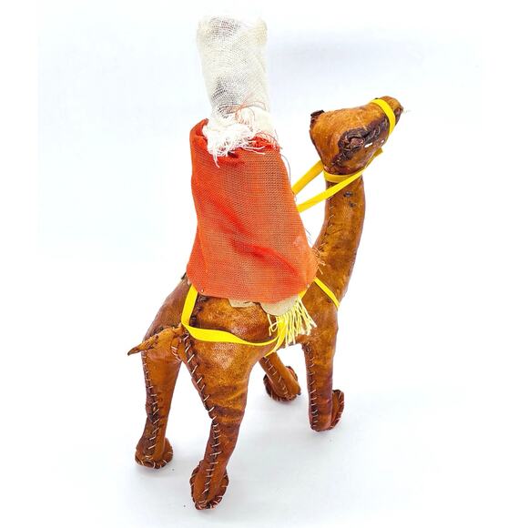 Vtg Handmade Leather Nativity Wisemen on Camels - Picture 8 of 10